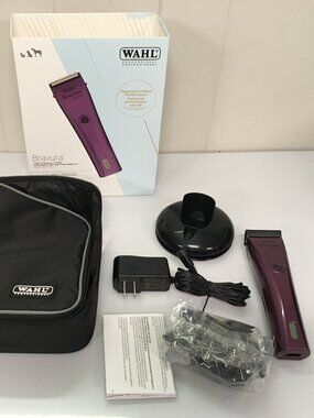 NICE Wahl Bravura Lithium Clipper Trimmer Dog Grooming Cordless Purple + Charger
